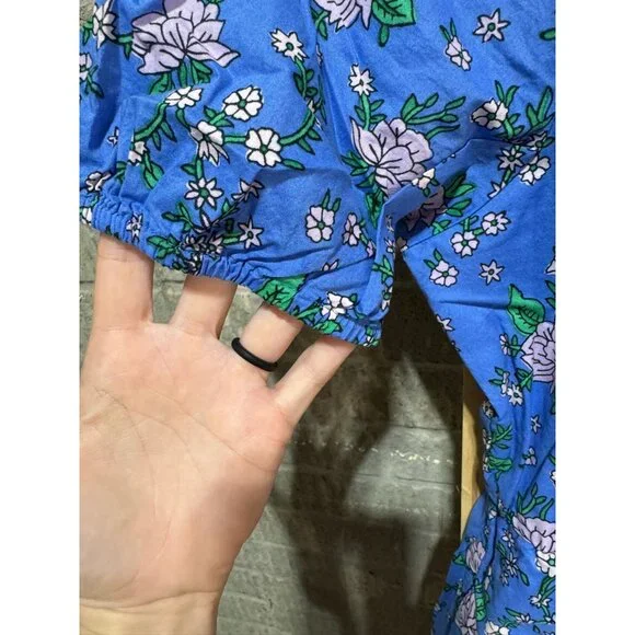 J. Crew Womens Floral Blue Short Sleeve Dress Size 6 New with Tags Original Pric - Picture 6 of 13
